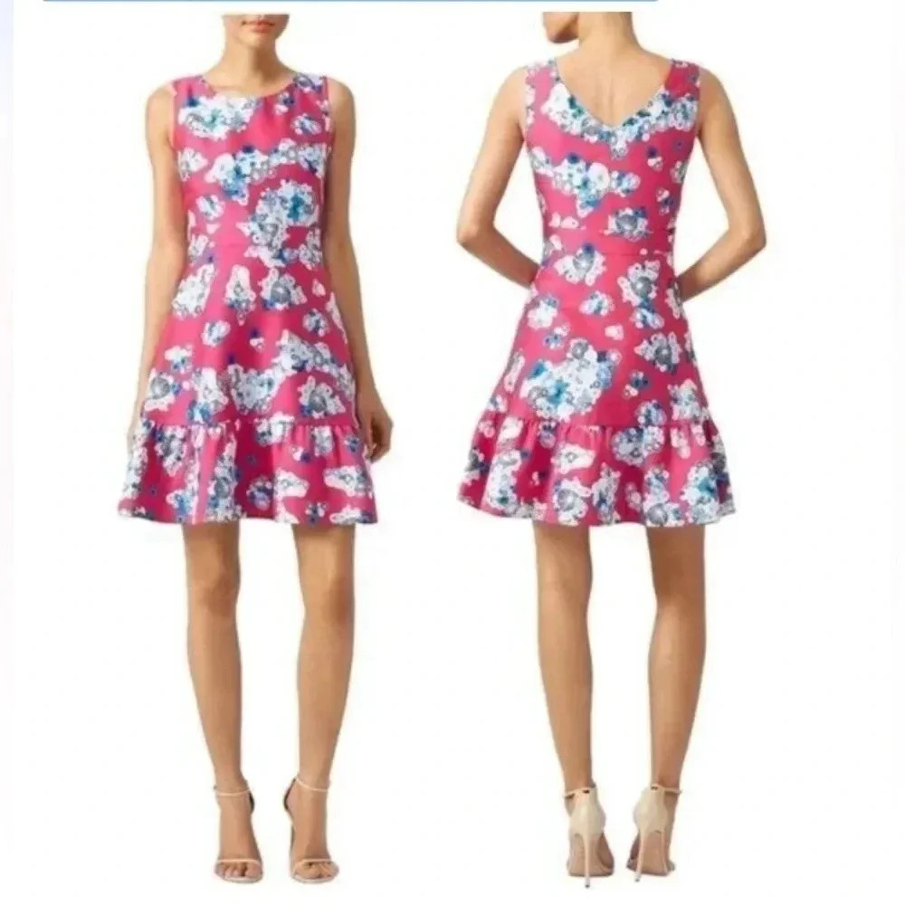 Diane von Furstenberg Topanga Floating
Flowers A-Line Dress, Pink, Size 8 NWOT